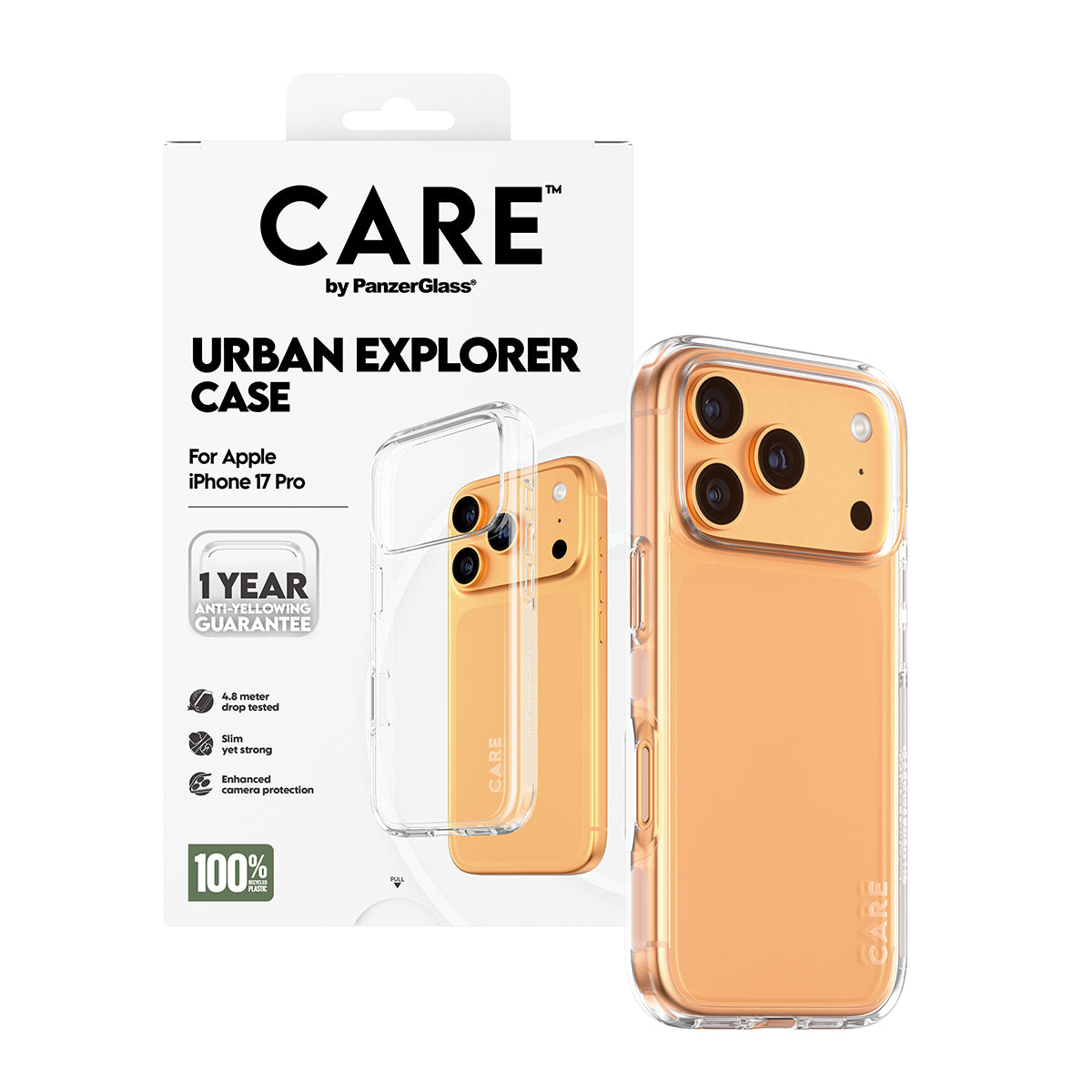 PanzerGlass CARE™ by ® Urban Explorer Case Transparent iPhone 17 Pro coque de protection pour téléphones portables Housse
