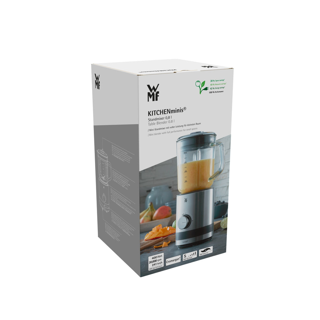 WMF KITCHENminis Mélangeur de Table 0,8 L, 400 W, Noir et Acier Inoxydable