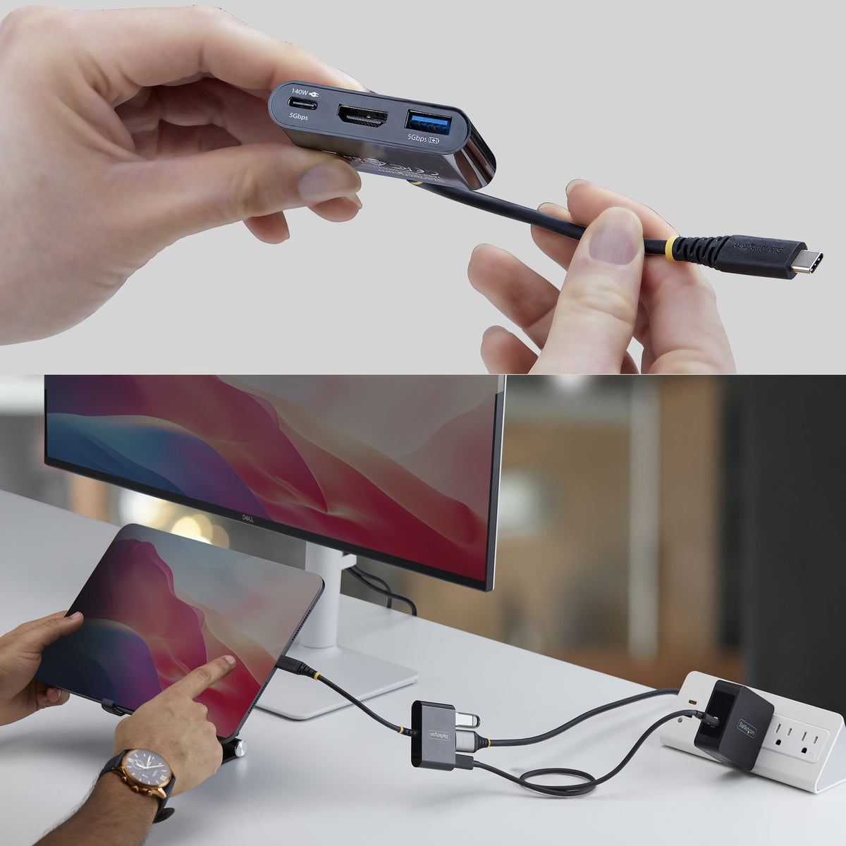 StarTech.com Adaptateur Multiport USB-C vers HDMI, Charge PD 140W, 4K 60Hz, Hub USB 5 Gbps