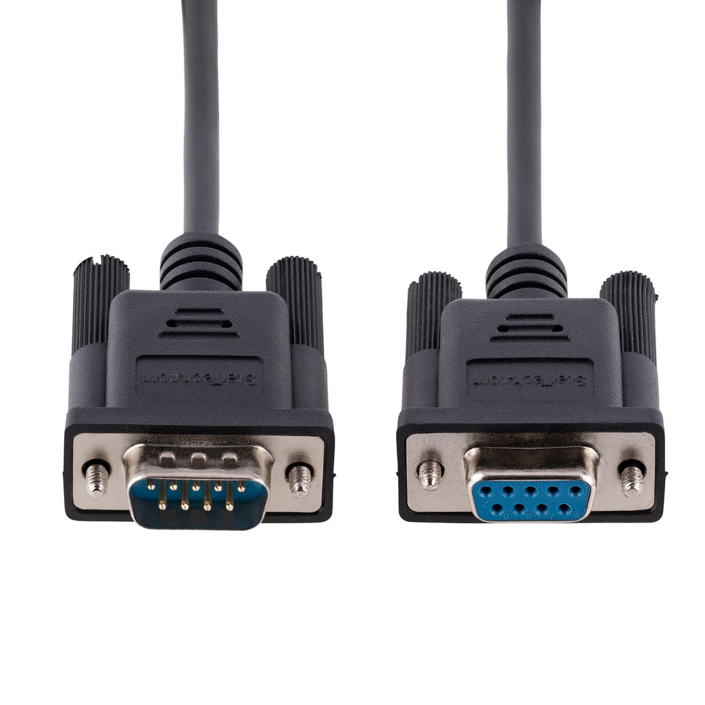 StarTech.com Câble Série RS232 Null Modem 3m DB9 Mâle Femelle, Blindage Al-Mylar, Noir