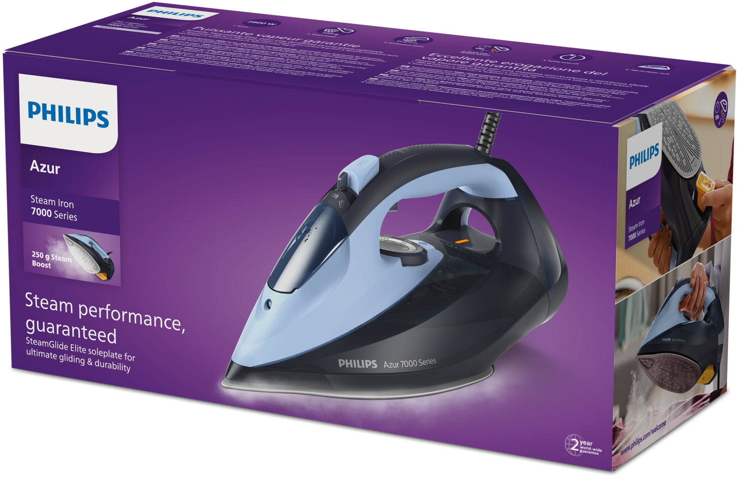 Philips 7000 series Série 7000 DST7041/20 Fer à vapeur clair/bleu foncé
