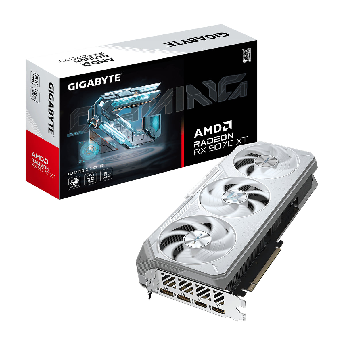 GIGABYTE Radeon RX 9070 XT GAMING OC ICE 16G Carte Graphique - 16GB GDDR6, 256bit, PCI-E 5.0, 3060 MHz Fréquence du cœur