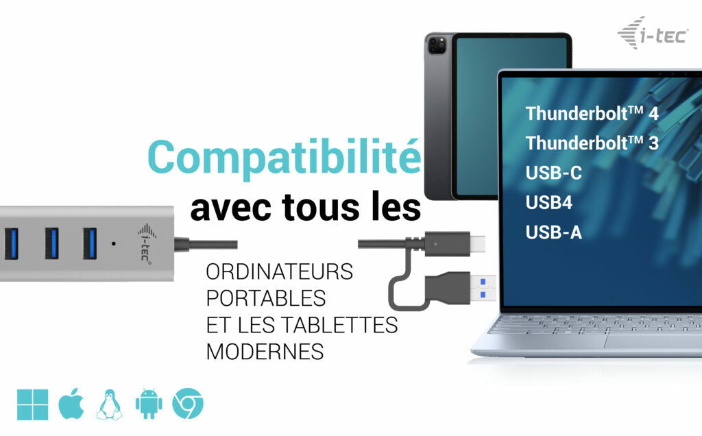 i-tec USB-C/USB-A Charging Metal HUB 7 Port