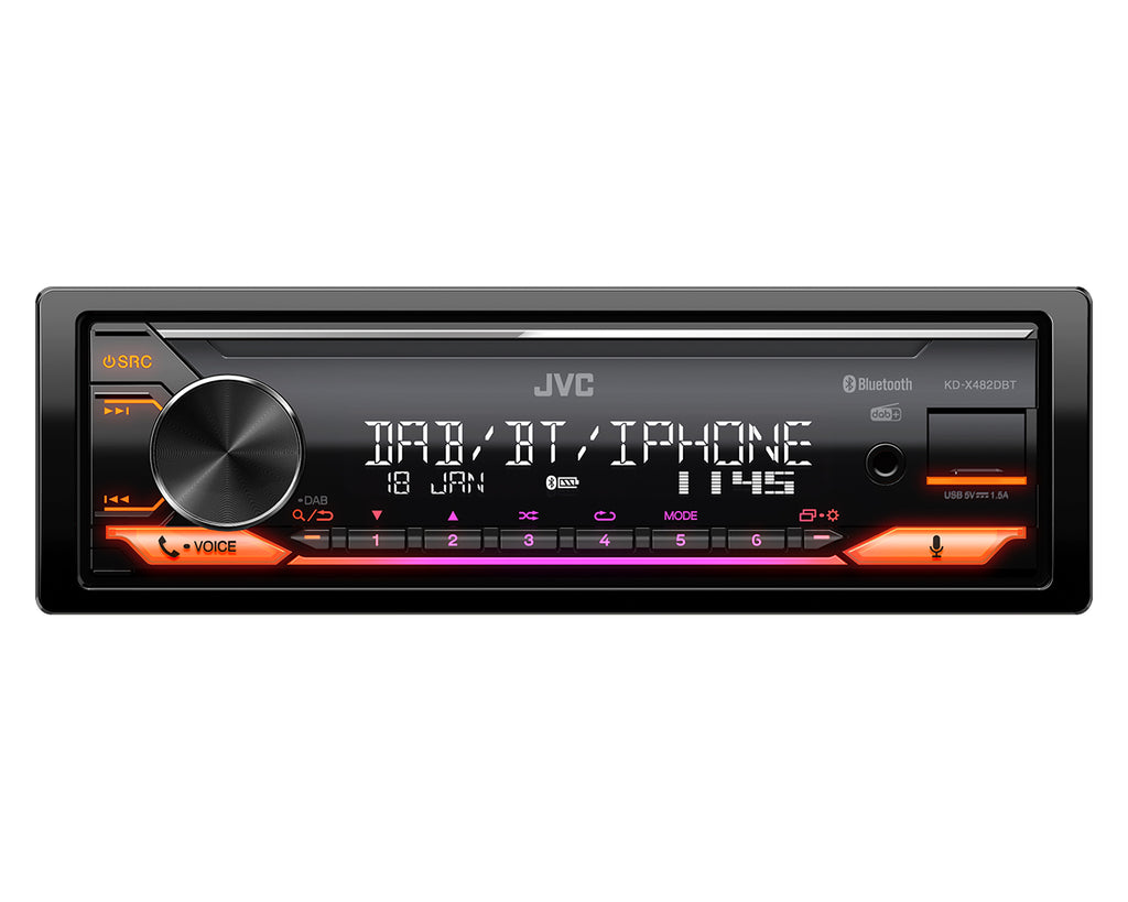 JVC KD-X482DBT Autoradio Bluetooth Noir 200 W