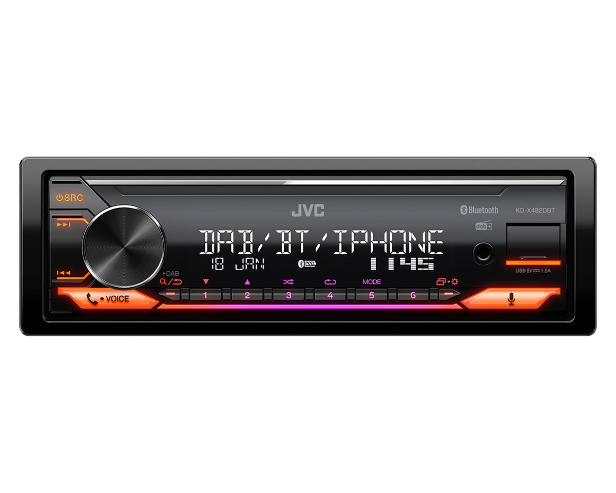 JVC KD-X482DBT Autoradio Bluetooth Noir 200 W