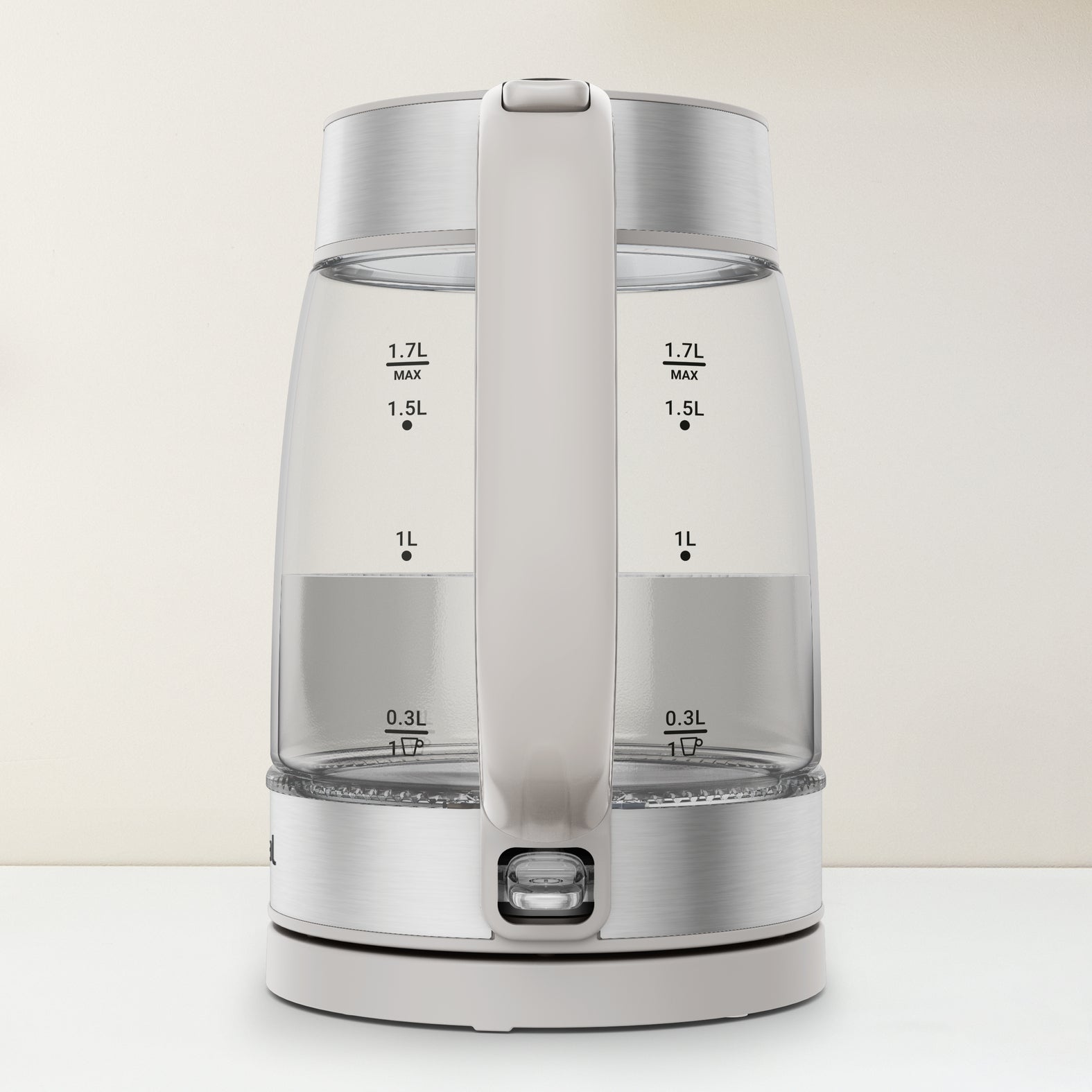 Tefal Glass Kettle KI605B30 bouilloire 1,7 L 2200 W Gris, Argent, Transparent