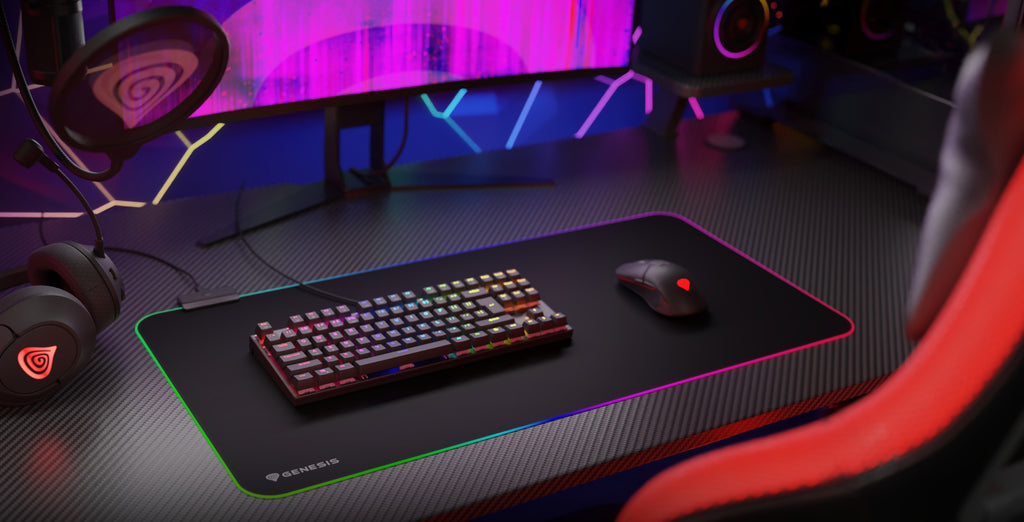 Tapis de souris de jeu Boron 500 XXL RGB, Noir