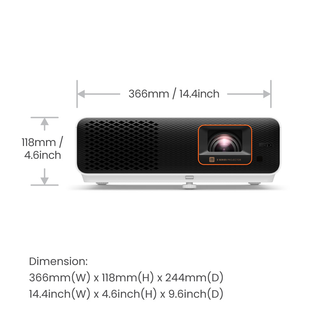 BenQ X500i Projecteur à focale courte 2200 ANSI lumens DLP UHD 4K (3840x2160) Noir, Blanc