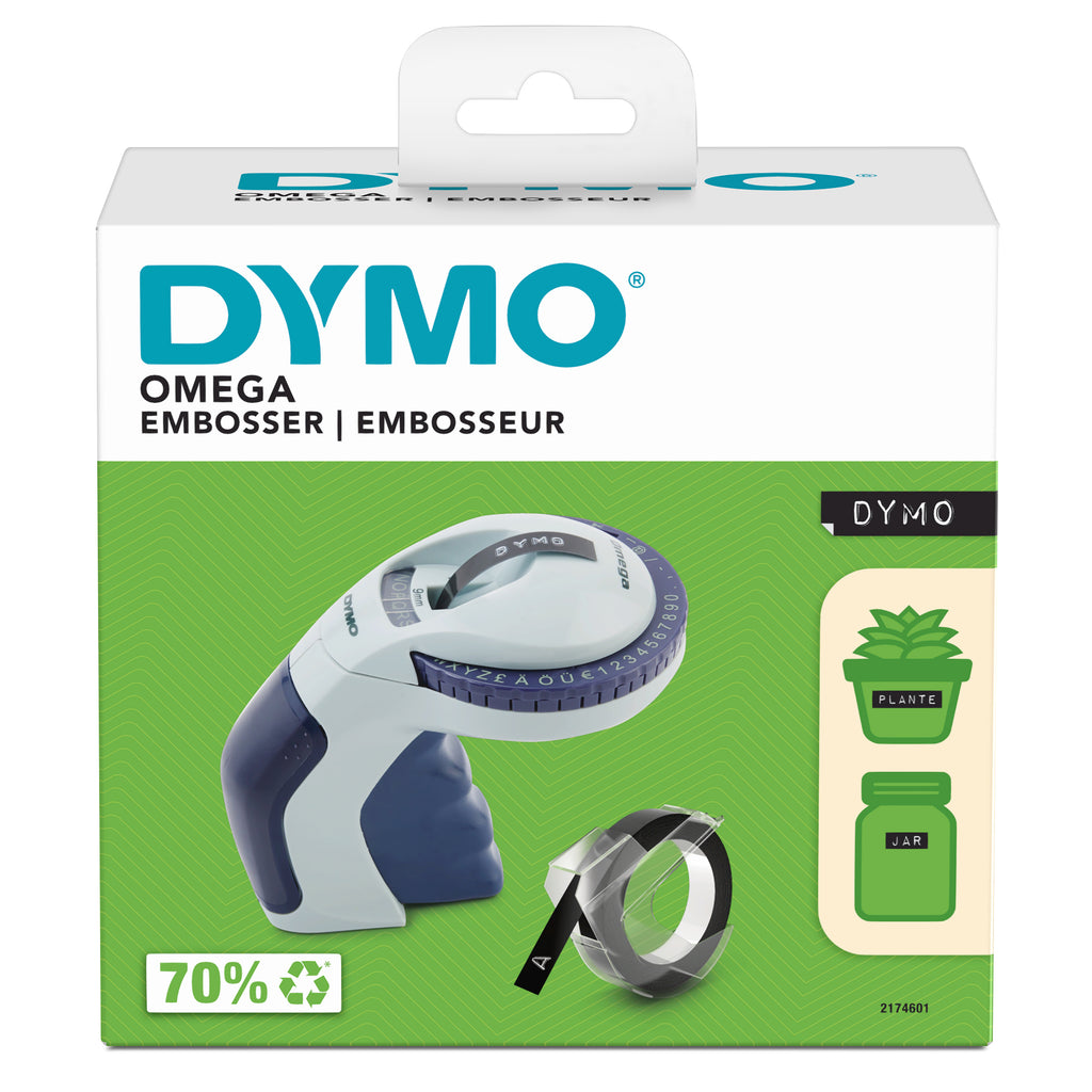 DYMO Omega Système de marquage | Petite étiqueteuse à molette Turn-Click au design ergonomique | Pour la maisonle bricol