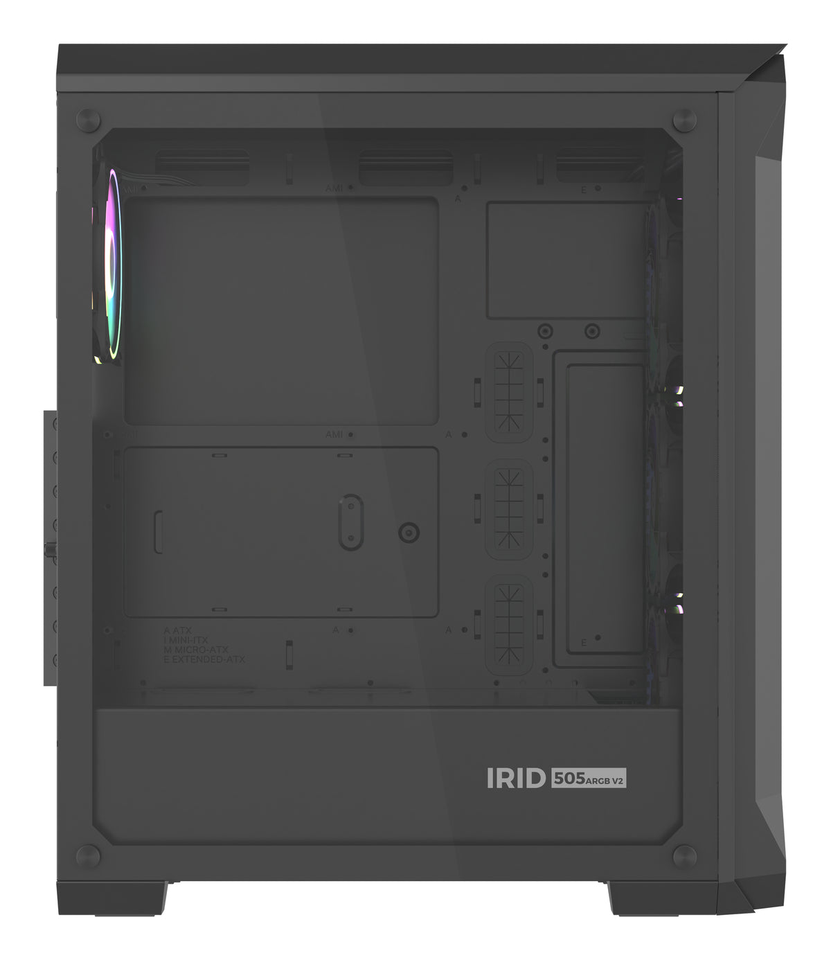 Boîtier PC Midi Tower Irid 505 ARGB, Noir et Transparent