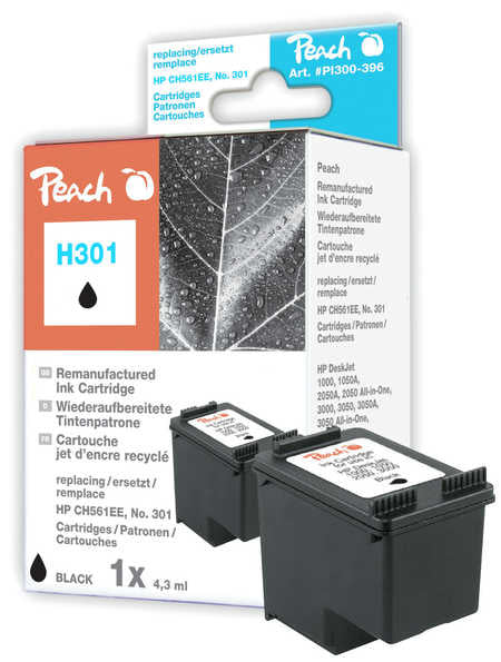Peach 316238 cartouche d'encre 1 pièce(s) Noir