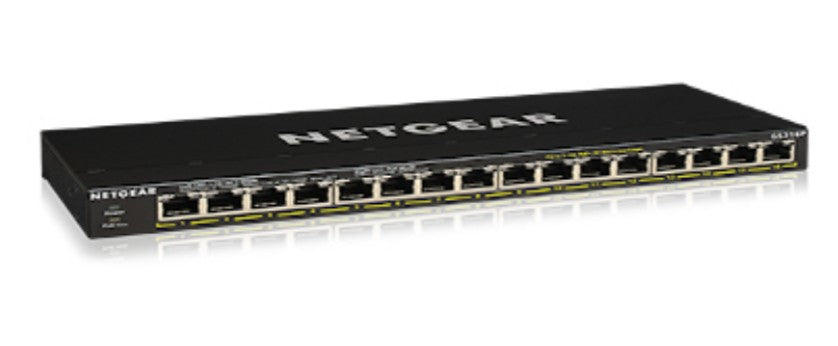 NETGEAR GS316P Switch Gigabit Ethernet Non-géré 16 Ports PoE, Noir