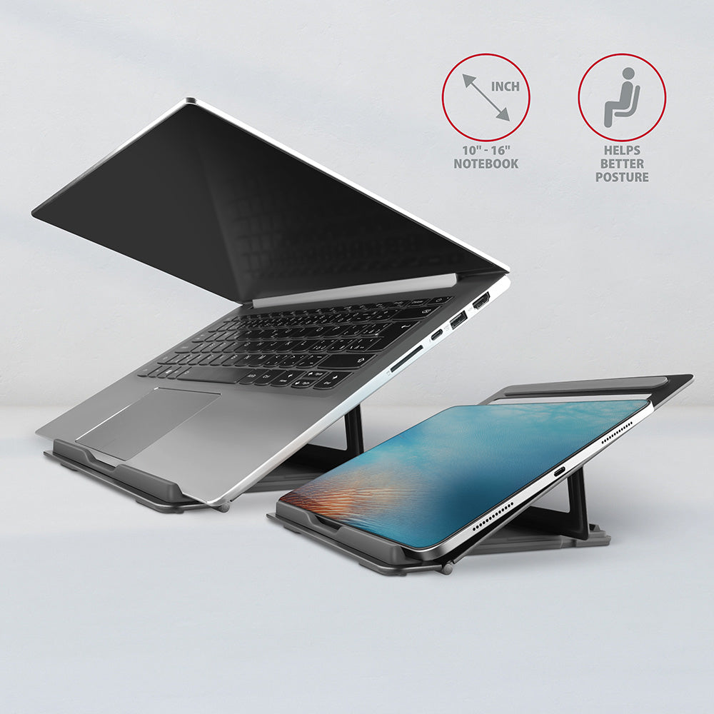 Axagon STND-L Support de livres Support pour ordinateur portable et tablette Gris 43,9 cm (17.3") - vue 5