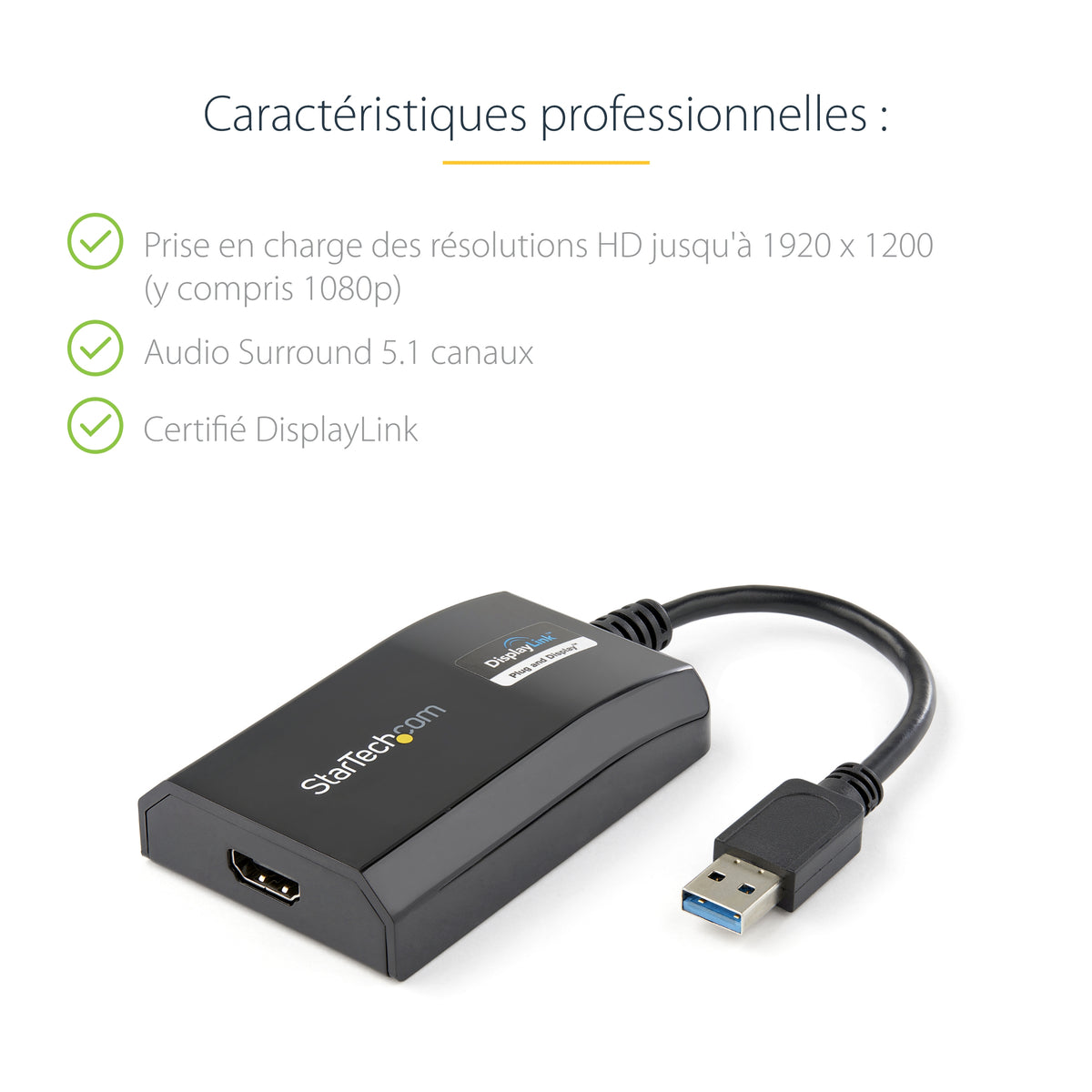StarTech.com Adaptateur Carte Graphique Externe USB 3.0 vers HDMI, Certifié DisplayLink, HD 1080p