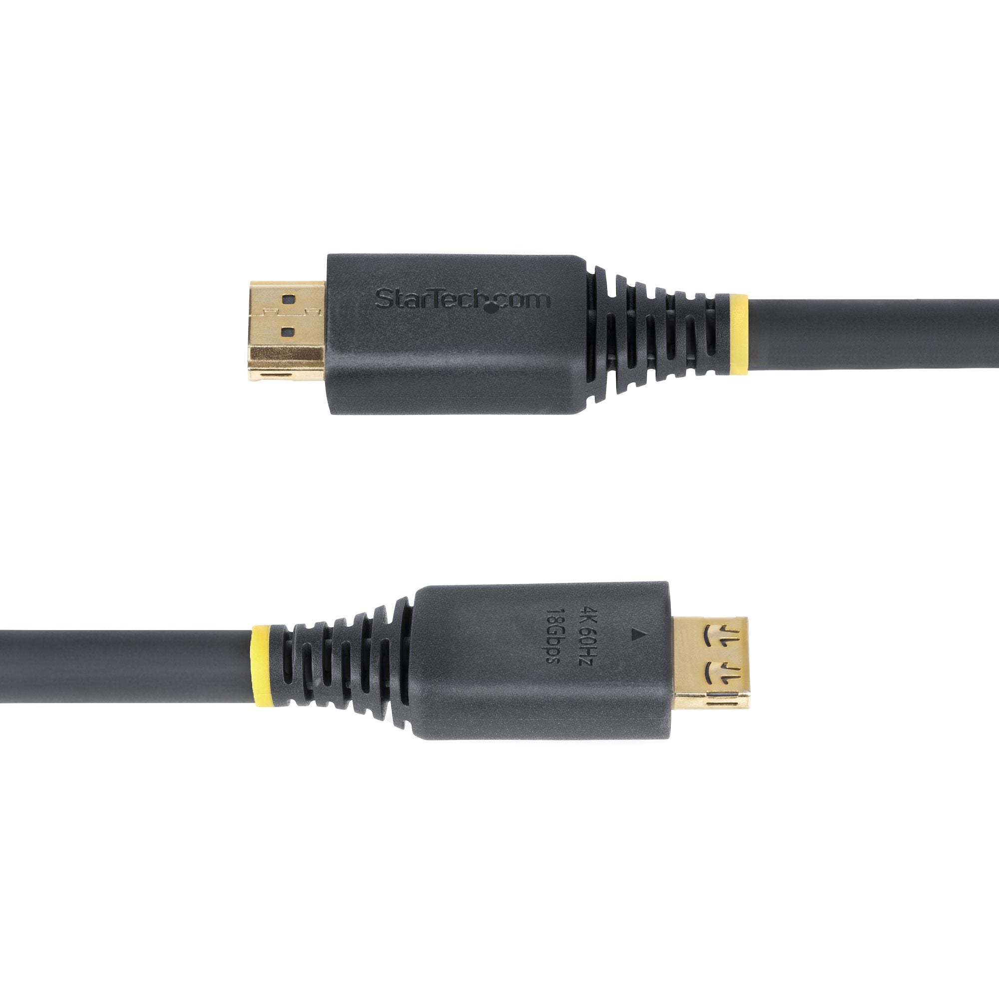 StarTech.com Câble HDMI Haut Débit de 6,1 m avec Connecteur à Pince, 4K 60Hz/1440p 144Hz, HDR10/HDCP 2.2/ARC, 18Gbps, UHD HDMI, Cordon pour TV/Moniteur/Écran, Gaine TPE