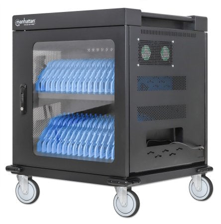 Manhattan Chariot de charge (armoire) 32 appareils, charge via adaptateurs secteur (EU) internes (installer les câbles d
