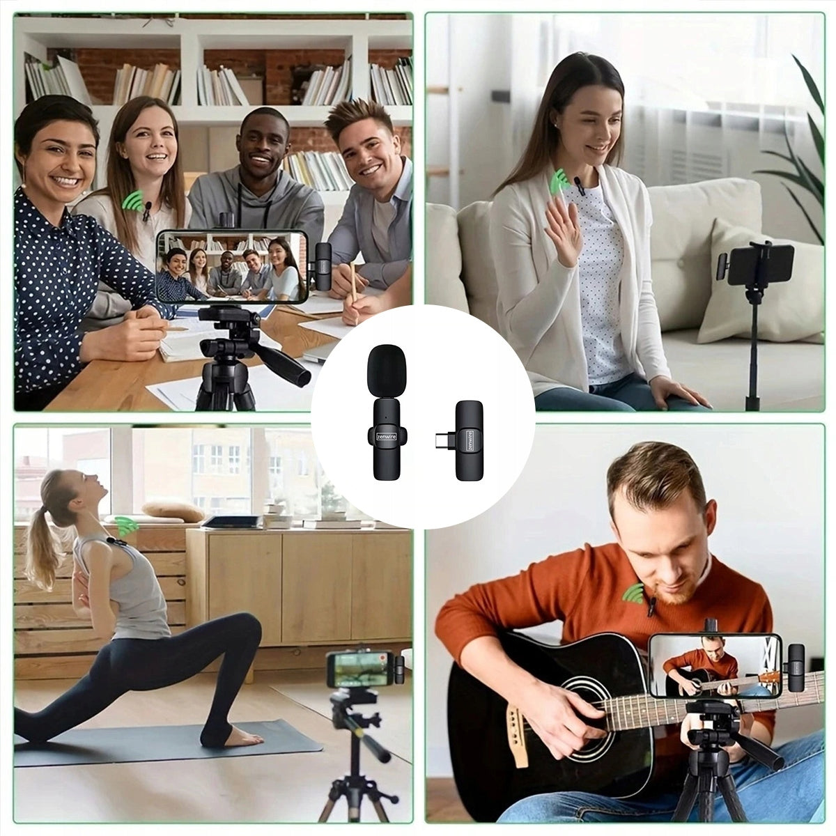 Mini micro-cravate sans fil à effet de surface pour téléphone et ordinateur, USB-C, Zenwire TrueTone K1
