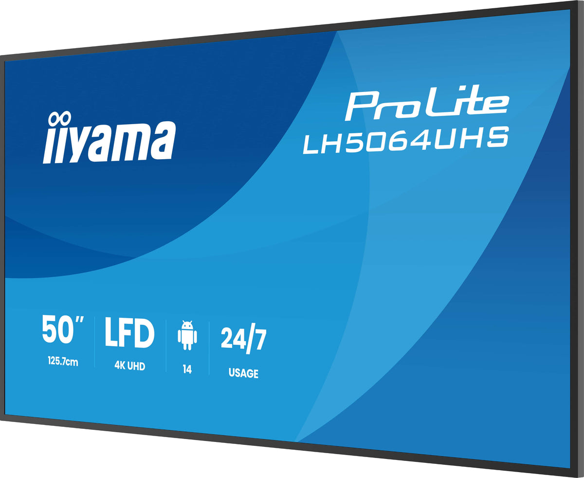 iiyama LH5064UHS-B1AG Écran d'affichage dynamique 50" 4K UHD Android WiFi 500 cd/m² Noir