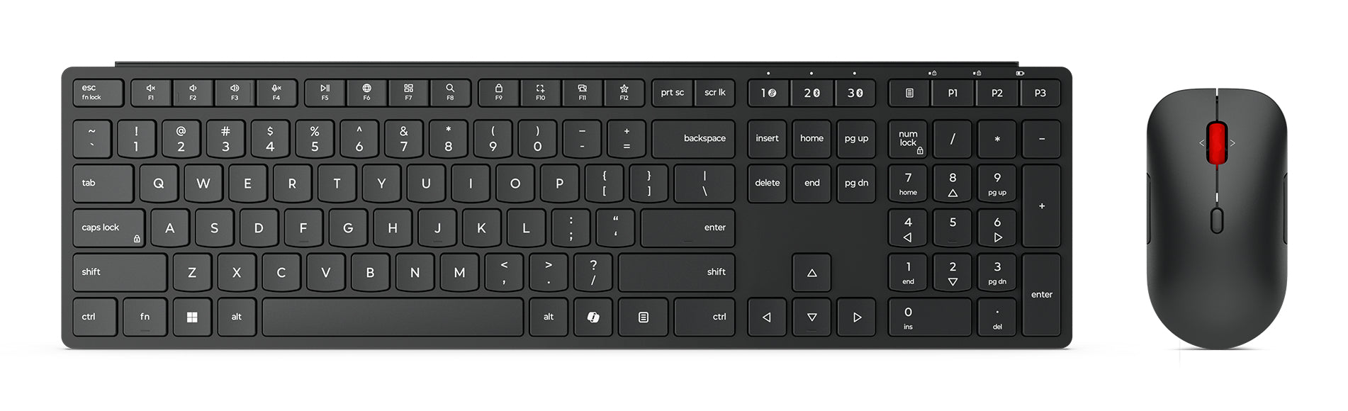 Lenovo 4X31S04848 clavier Souris incluse Bureau RF sans fil + Bluetooth Anglais américain Noir