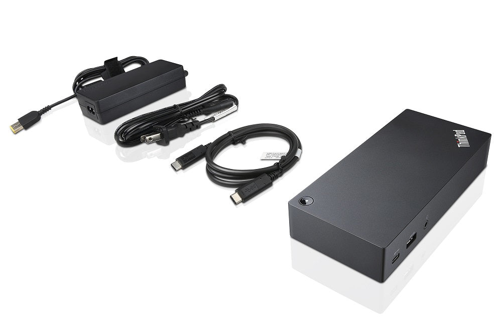 Lenovo 40A90090DK station d'accueil Avec fil USB 3.2 Gen 1 (3.1 Gen 1) Type-C Noir