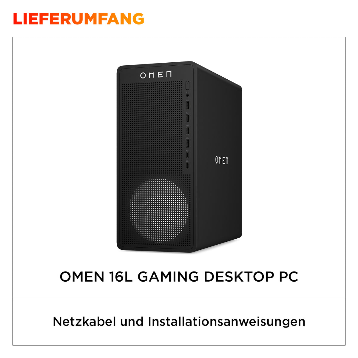 HP OMEN 16L TG03-0177ng PC de Bureau Gaming AMD Ryzen 7 8700F, 32GB RAM, 1TB SSD, NVIDIA GeForce RTX 5060 Ti 16GB, Win11