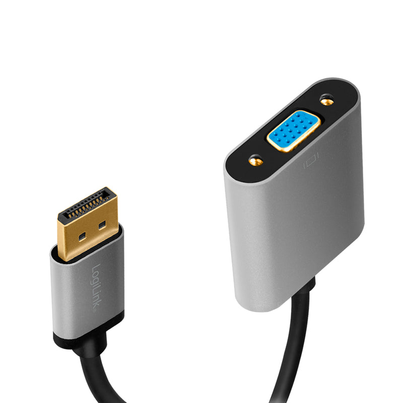 LogiLink CDA0109 changeur de genre de câble DisplayPort VGA Noir, Gris - vue 2