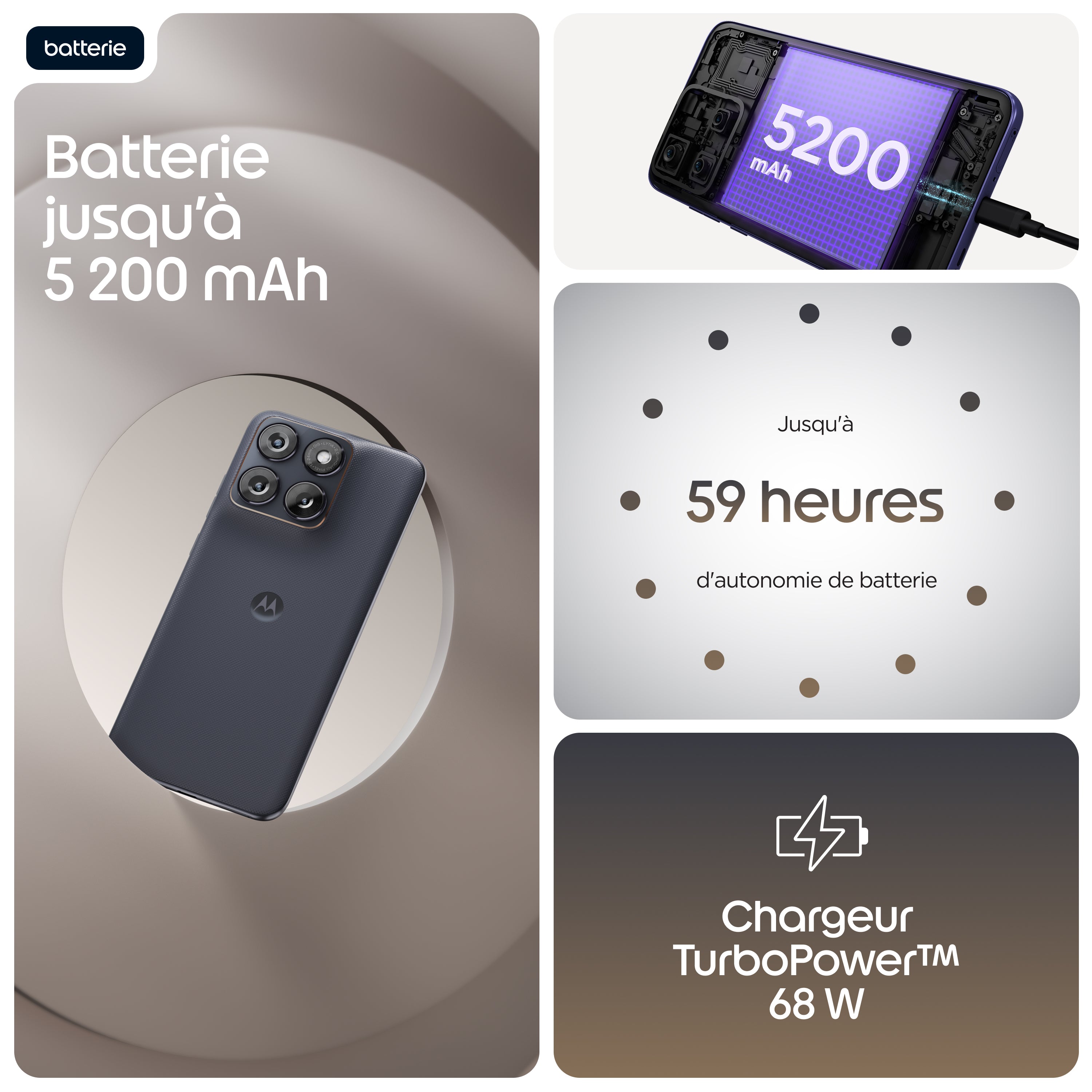 Motorola edge 70 fusion 17,2 cm (6.78") Double SIM Android 16.0 5G USB Type-C 8 Go 256 Go 5200 mAh Noir