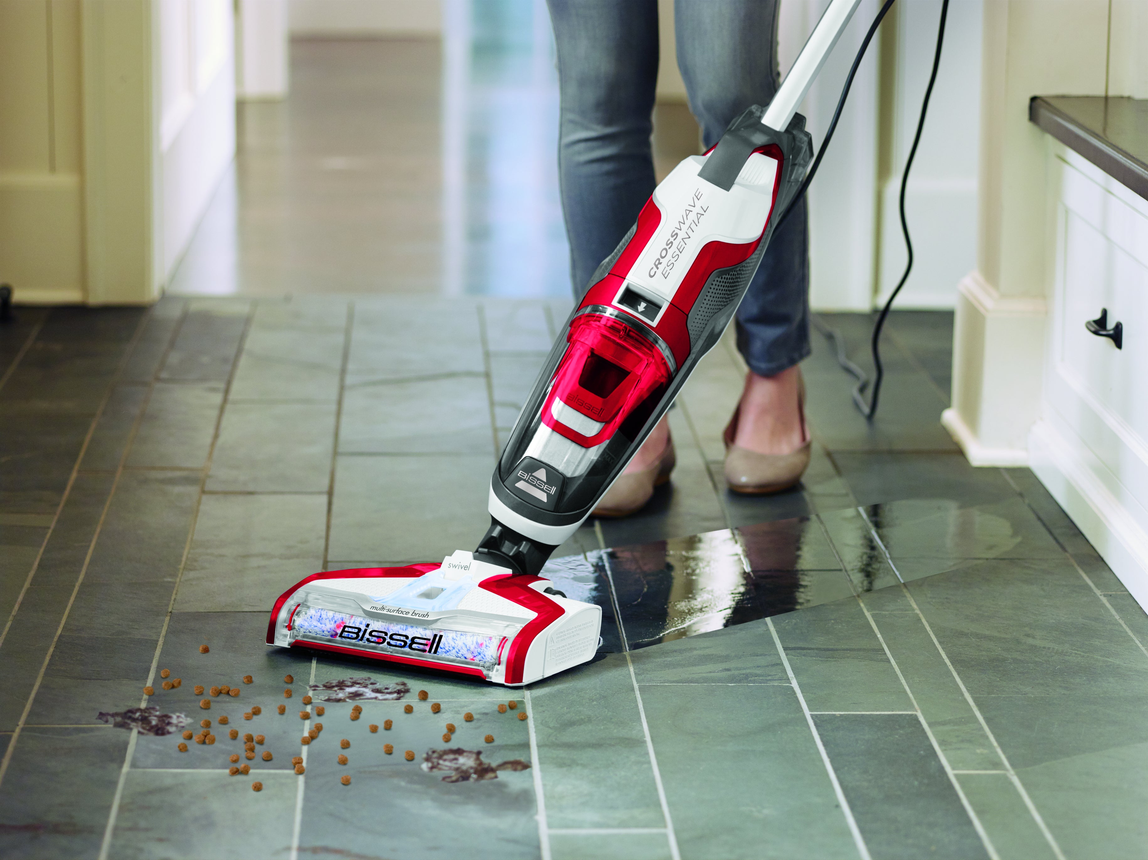 Bissell CrossWave Essential Aspirateur traineau Secteur Sec&humide Sans sac 0 L 560 W Rouge, Blanc