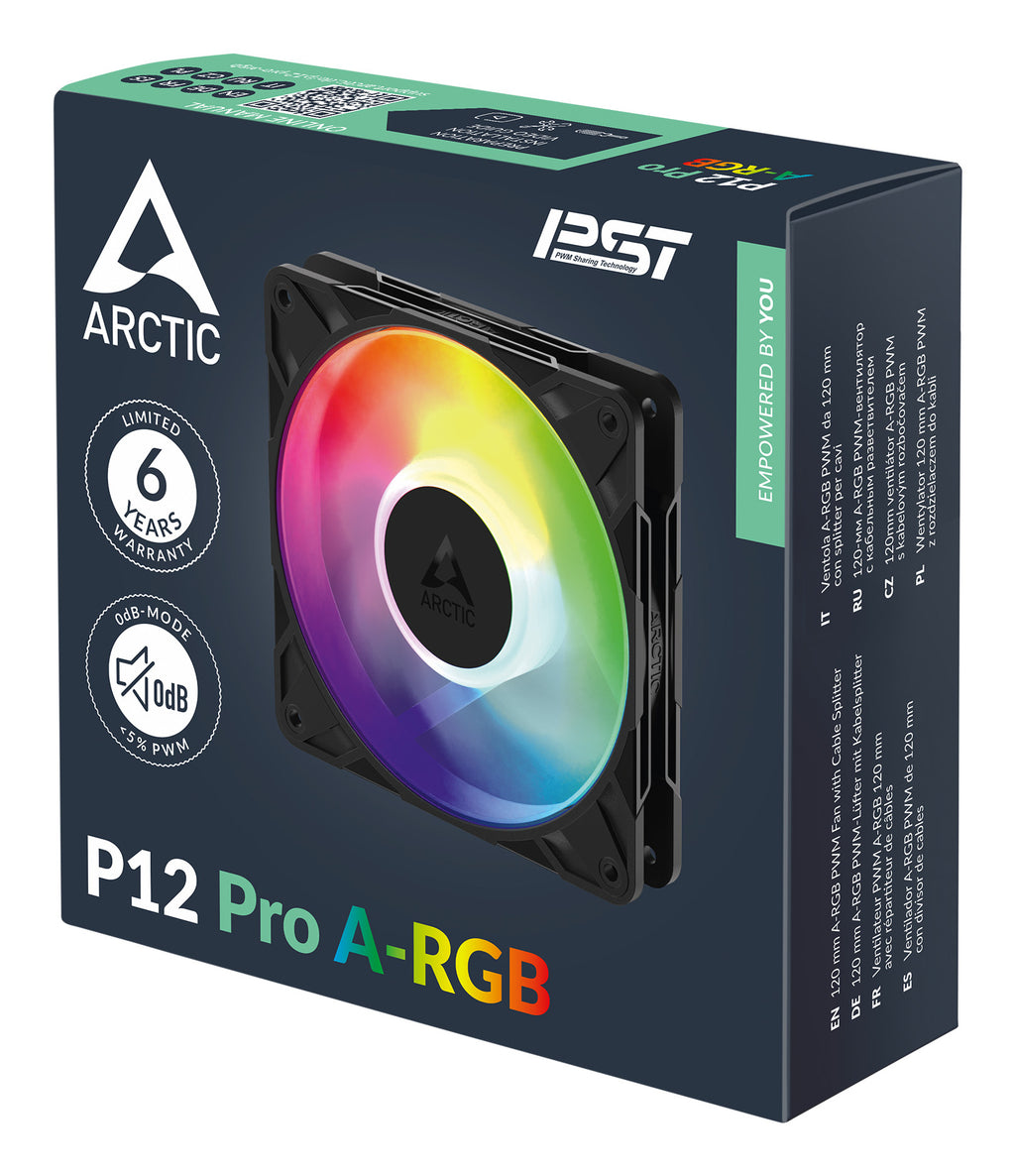 ARCTIC Freezer P12 Pro A-RGB Boitier PC Ventilateur 12 cm Noir, Blanc 1 pièce(s)