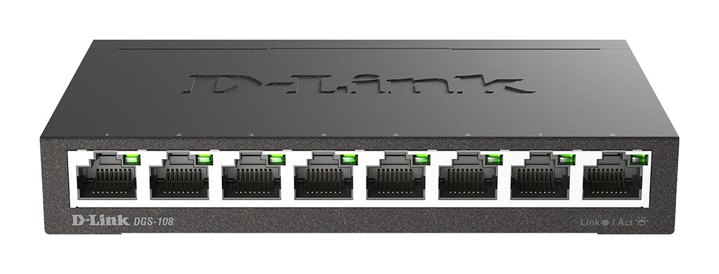 D-Link DGS-108 Non-géré L2 Gigabit Ethernet (10/100/1000) Noir
