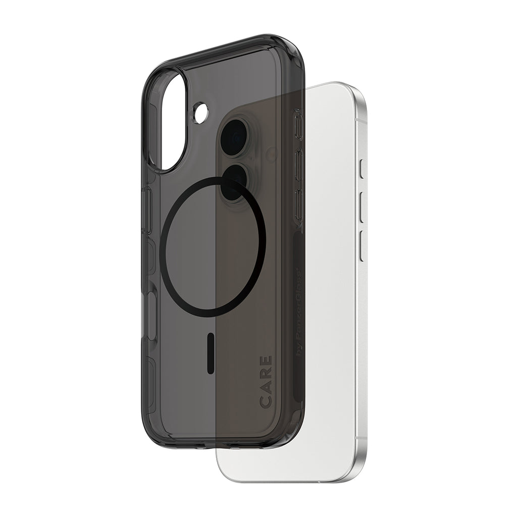 PanzerGlass CARE™ by ® Smokey Case w. Black MagSafe iPhone 17 coque de protection pour téléphones portables Housse Noir