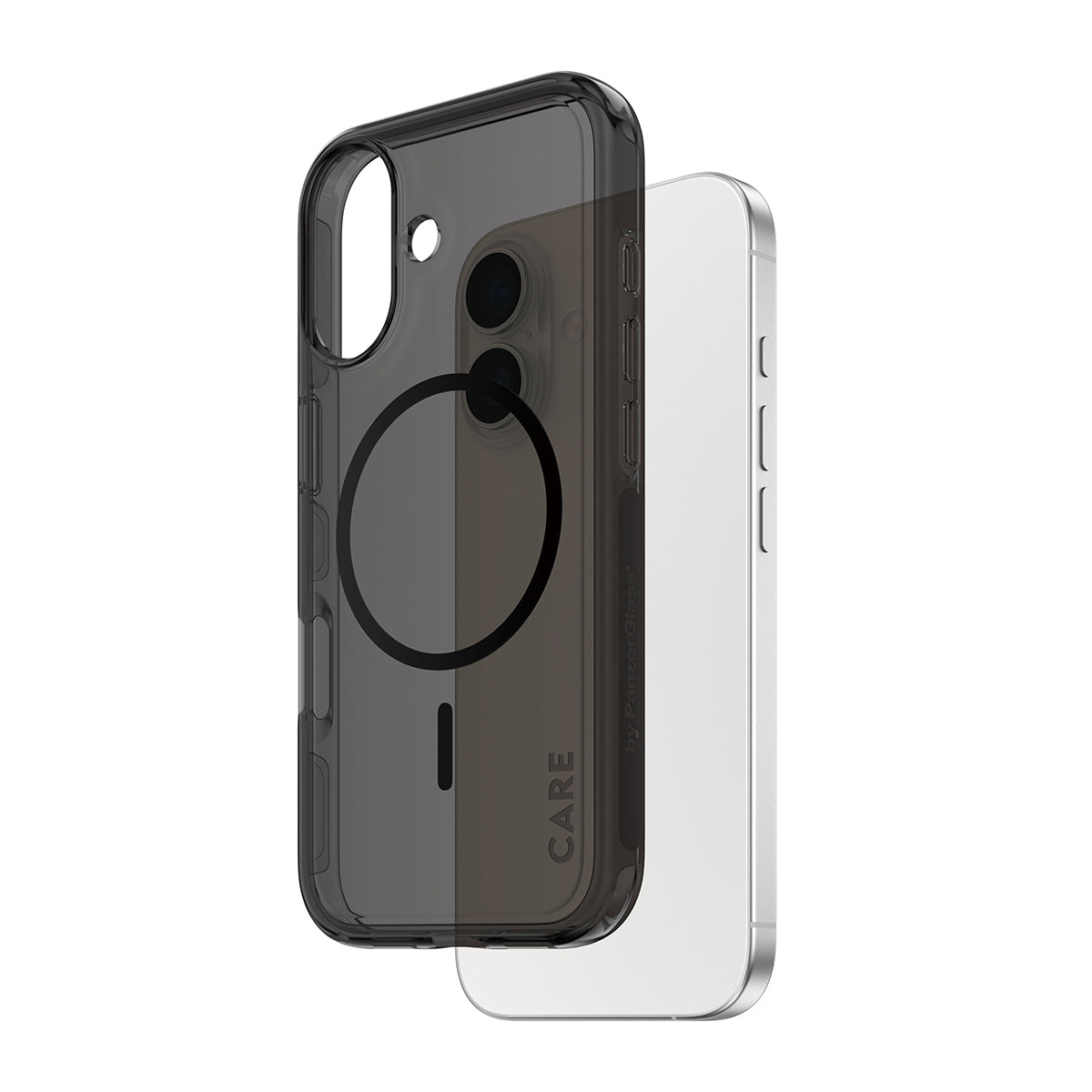 PanzerGlass CARE™ by ® Smokey Case w. Black MagSafe iPhone 17 coque de protection pour téléphones portables Housse Noir