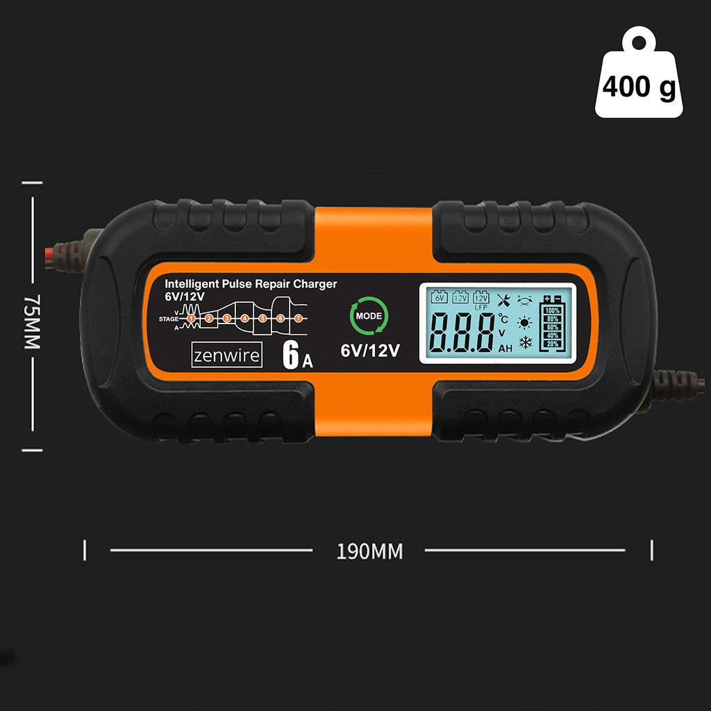 Chargeur-redresseur de batterie de voiture avec fonction de réparation AGM 6 V / 12 V Zenwire JMD-6S