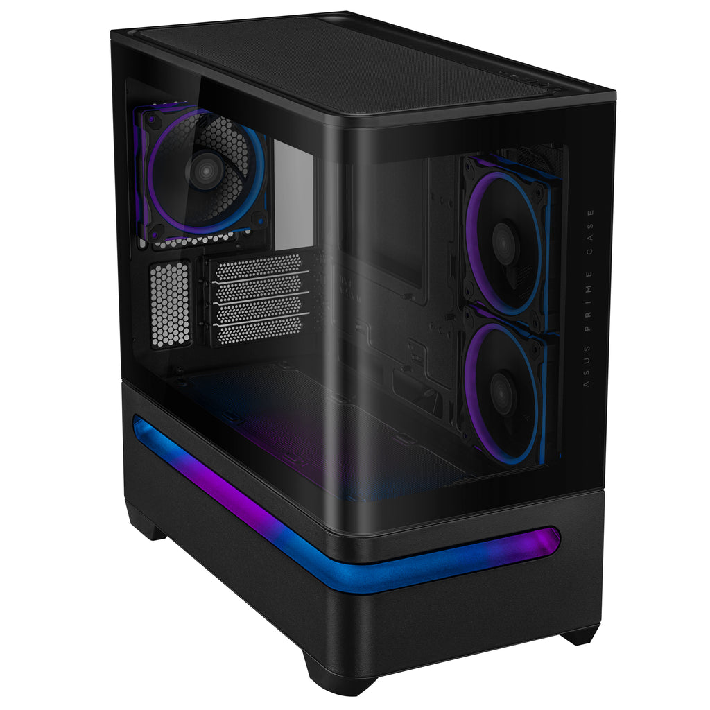 ASUS Prime AP202 ARGB Mini Tower, Boîtier PC mATX, Verre Trempé Panoramique, Noir