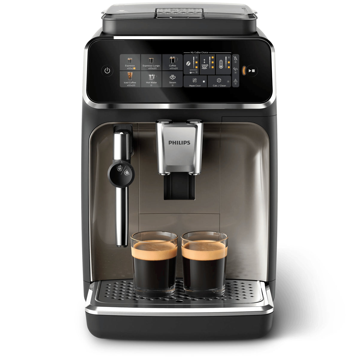 Philips Série 3300 SilentBrew EP3326/90 Machine Expresso Broyeur, 5 Boissons, Noir / Chrome
