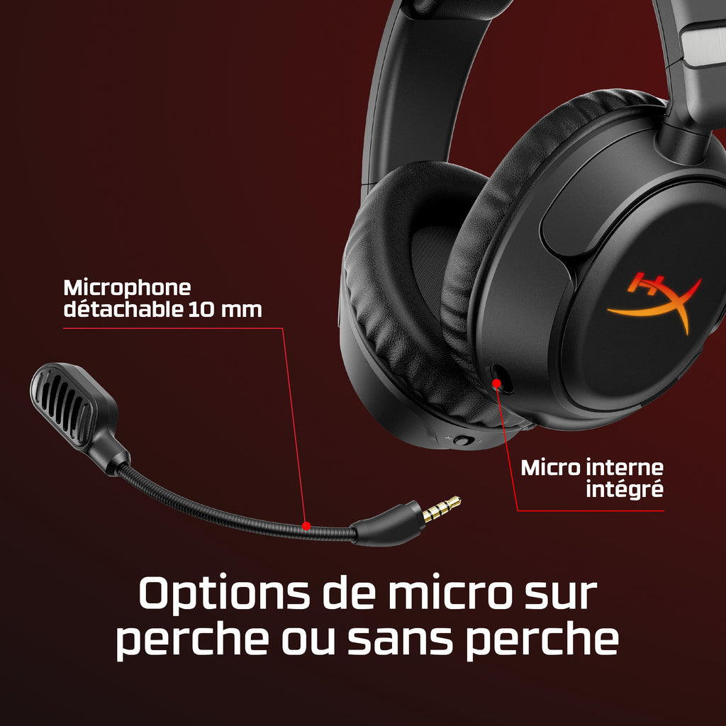 HyperX Cloud Flight 2 Casque Gaming Sans Fil, RGB Personnalisable, Noir