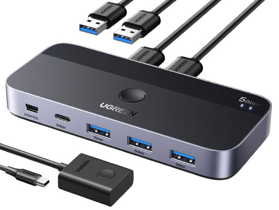Ugreen Commutateur de Partage USB 3.0 2 Entrées 4 Sorties