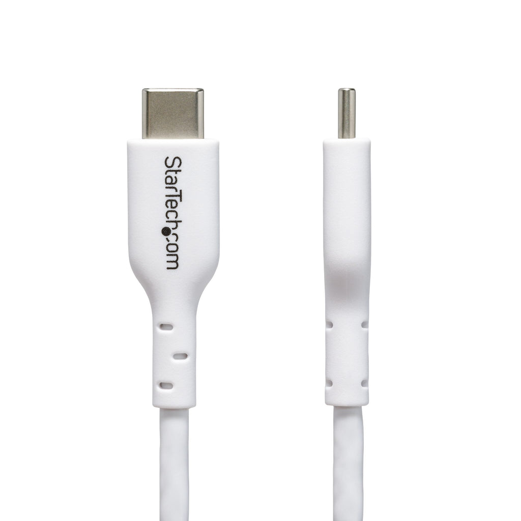StarTech.com Câble de Charge USB-C de 3m, Charge et Synchronisation, 60W (3A) PD, Câble de Charge USB 2.0 pour Ordinateur Portable, Gaine TPE - Cordon de Charge USB C Blanc