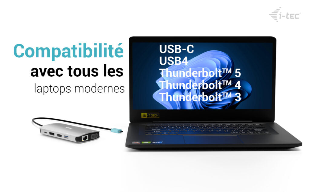 i-tec USB-C Metal Nano 3x Display (DP, HDMI and VGA) Docking Station + Power Delivery 100 W