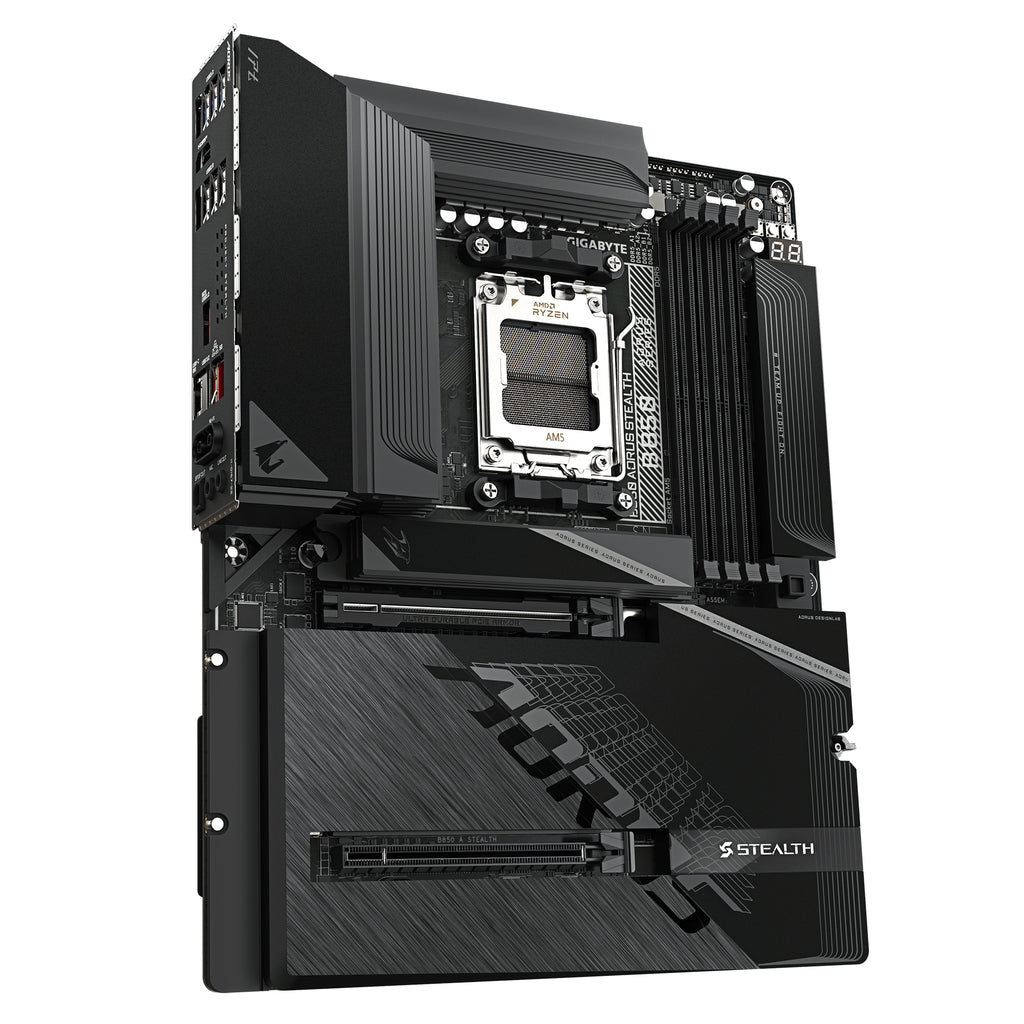 GIGABYTE B850 AORUS STEALTH Carte Mère – Processeurs AMD Ryzen 9000 Series, VRM numérique 14+2+2 phases, jusqu’à 8200 MH