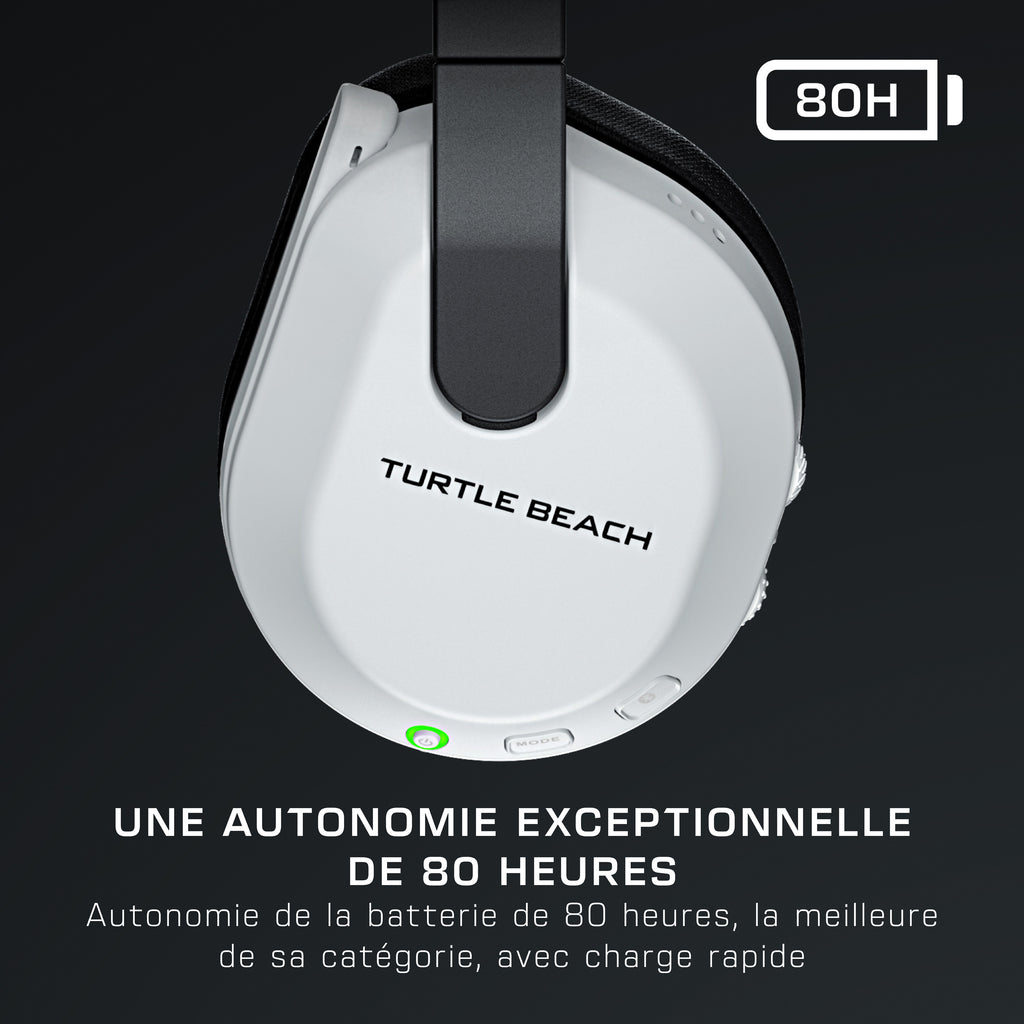 Turtle Beach Stealth 600 Console Blanc, Casque Gaming sans Fil, Batterie 80h, Bluetooth, pour PS5, PS4, PC et Mobile