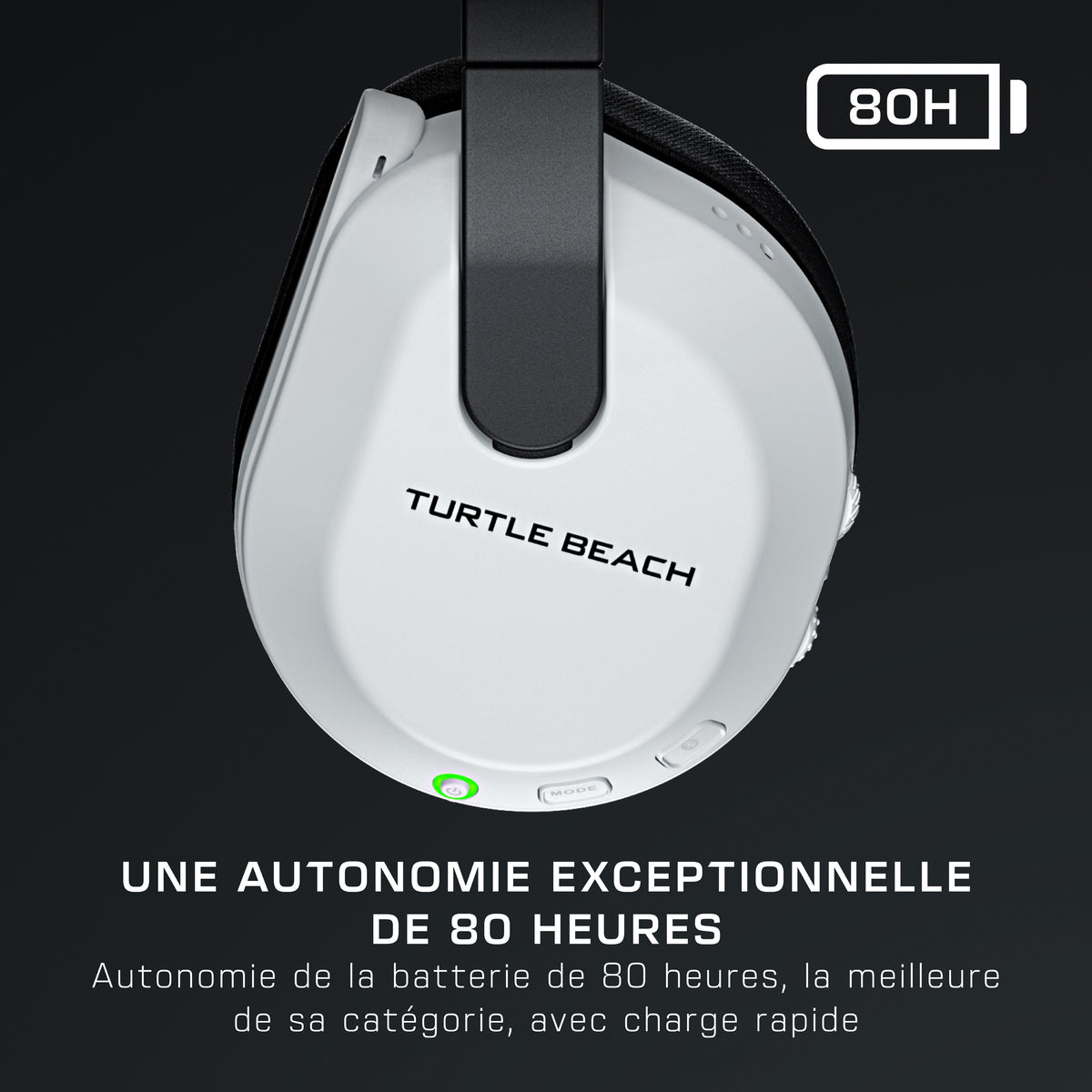 Turtle Beach Stealth 600 Console Blanc, Casque Gaming sans Fil, Batterie 80h, Bluetooth, pour PS5, PS4, PC et Mobile