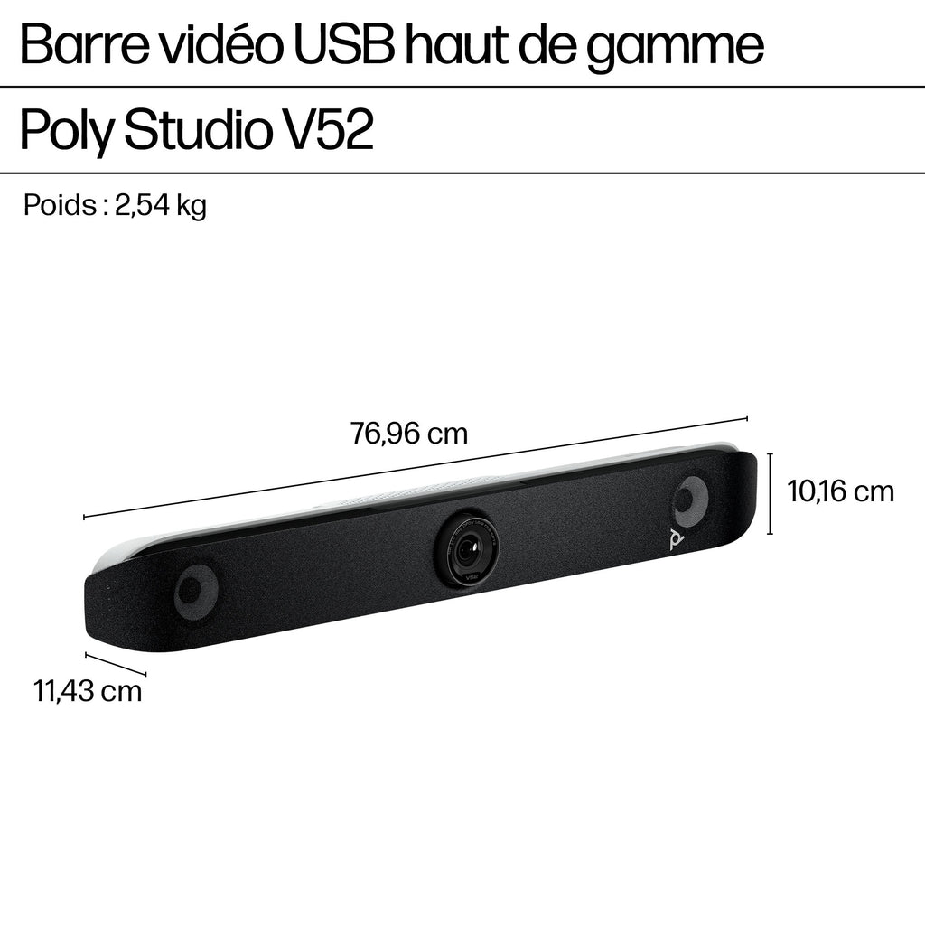HP Poly Studio V52 Barre de Visioconférence USB