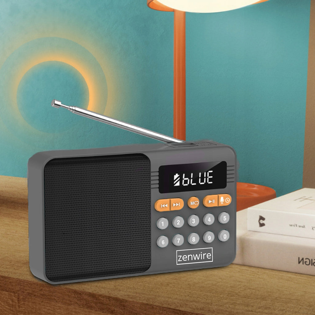 Mini radio FM Bluetooth portable à piles, haut-parleur sans fil pour la cuisine Zenwire YSF-005BT