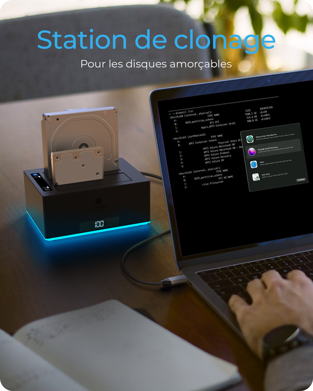 ICY BOX IB-127CL-U3 USB 3.2 Gen 1 (3.1 Gen 1) Type-B Noir