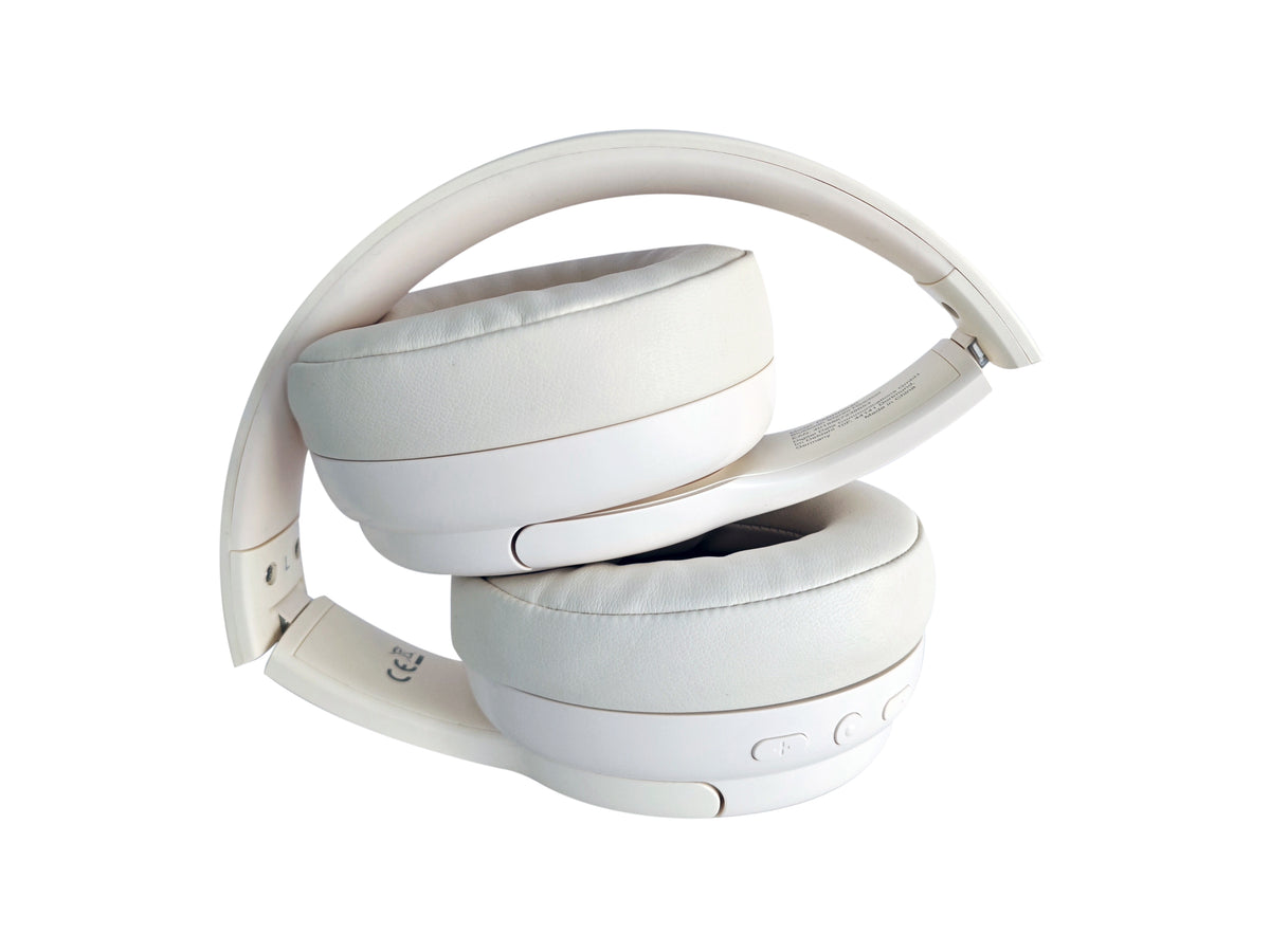 Conceptronic PARRIS03C Casque Bluetooth et Filaire, Arceau Pliable, Musique, Couleur Crème