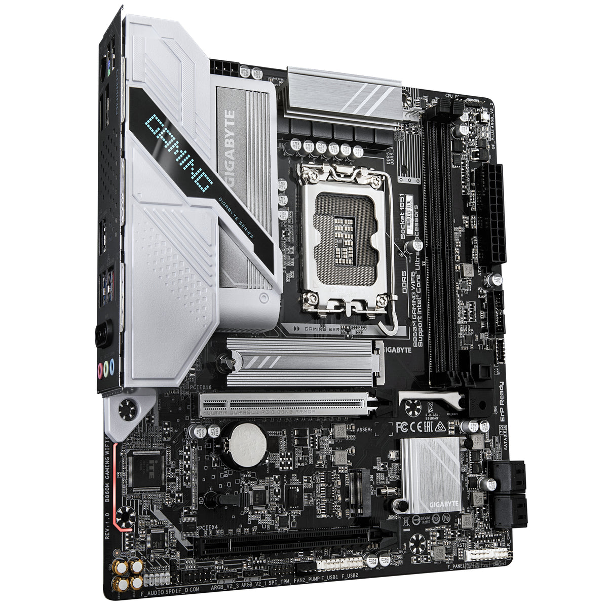 GIGABYTE B860M GAMING WIFI6 Carte Mère - Intel Core Ultra Series CPUs, 8+1+2 Phases VRM, jusqu’à 9066MHz DDR5, 1xPCIe 5.0 + 1xPCIe 4.0 M.2, 2.5GbE LAN, WIFI 6, USB 3.2 Gen 1 - vue 3
