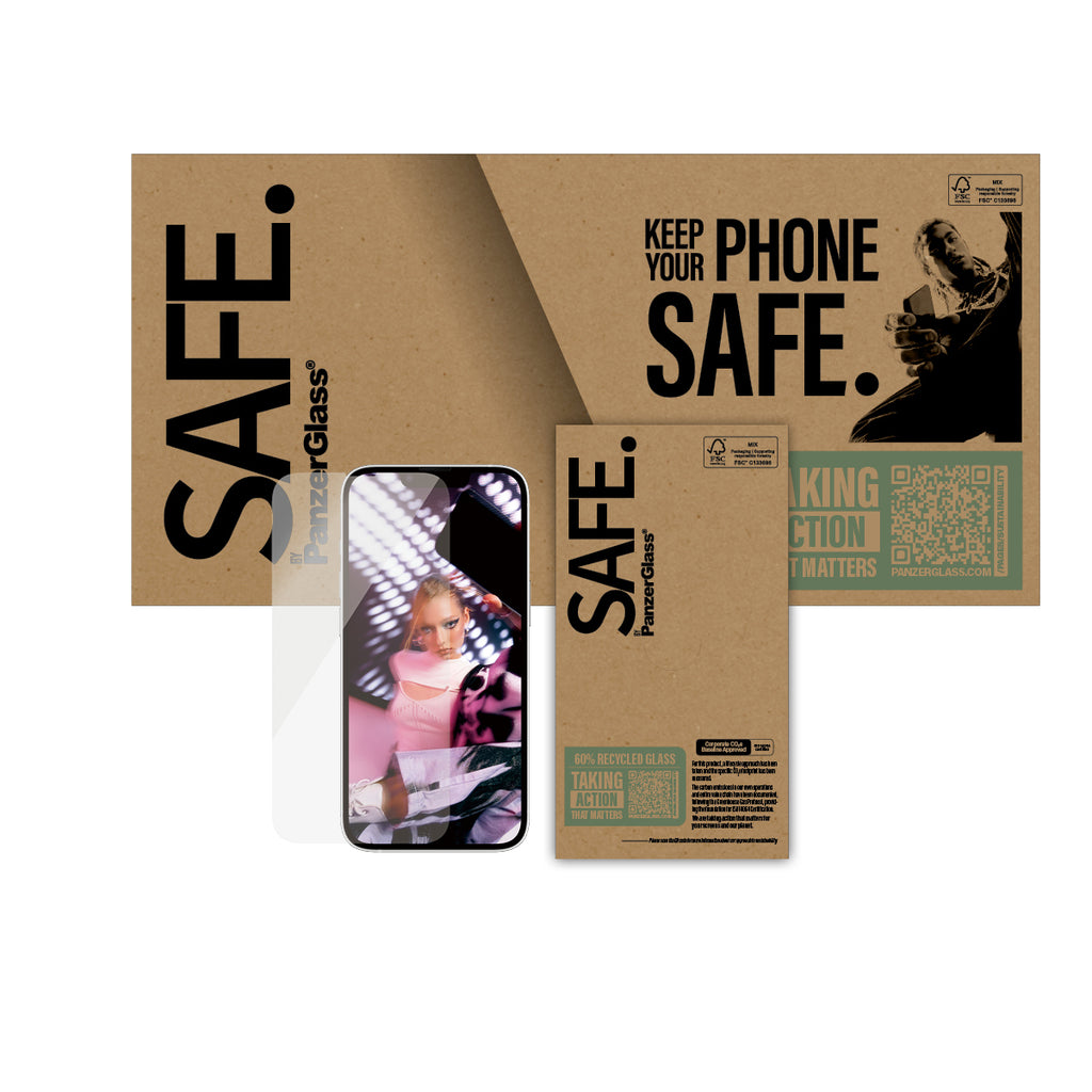 PanzerGlass SAFE. by ® Screen Protector iPhone 17e | 16e | 14 | 13 | 13 Pro | Ultra-Wide Fit Protection d'écran transparent Apple 1 pièce(s)