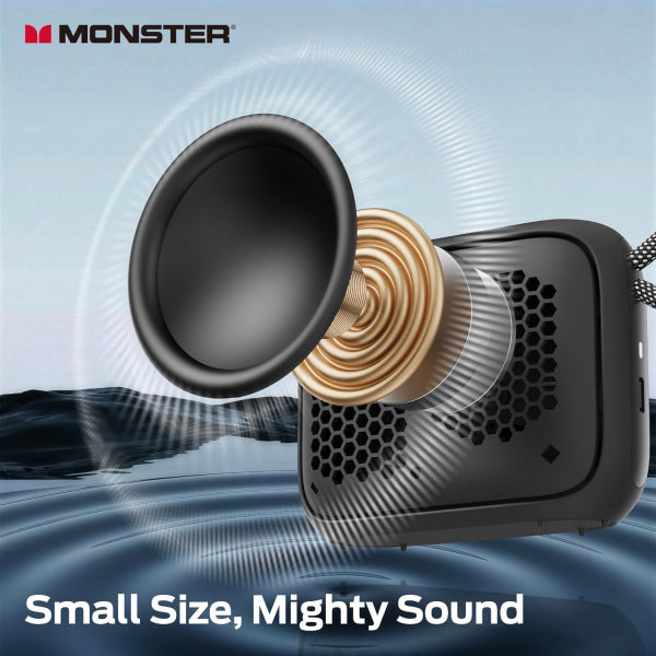 Monster Bluetooth Speaker S520, 5W, TWS, RGB, Waterproof, Black