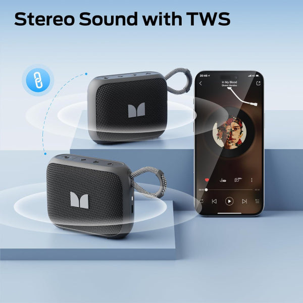 Monster Bluetooth Speaker S520, 5W, TWS, RGB, Waterproof, Black